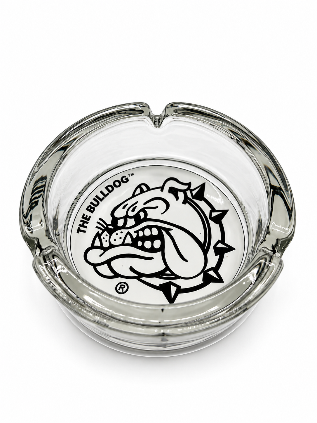 Bulldog skleněný popelník čirý